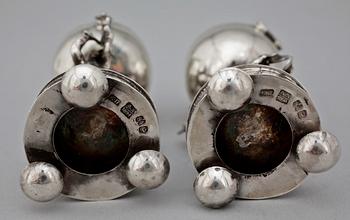 SALT OCH PEPPARSTRÖARE, silver, Minsk, Vitryssland, 1894. Ca 116g.