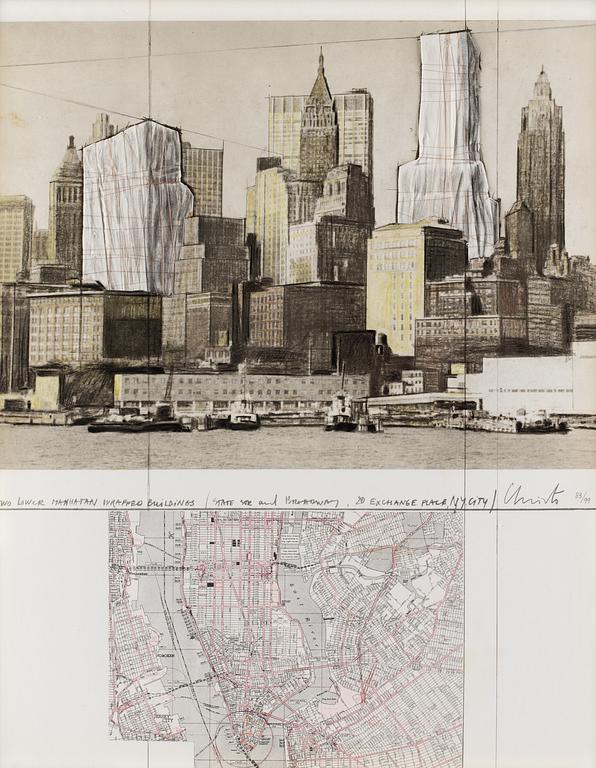Christo & Jeanne-Claude, "Two lower Manhattan wrapped buildings, Project for New York".