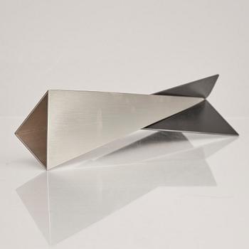 A sterling silver and blued steel vase, mark of Rolf Lindståhl,  Stockholm 1994.
