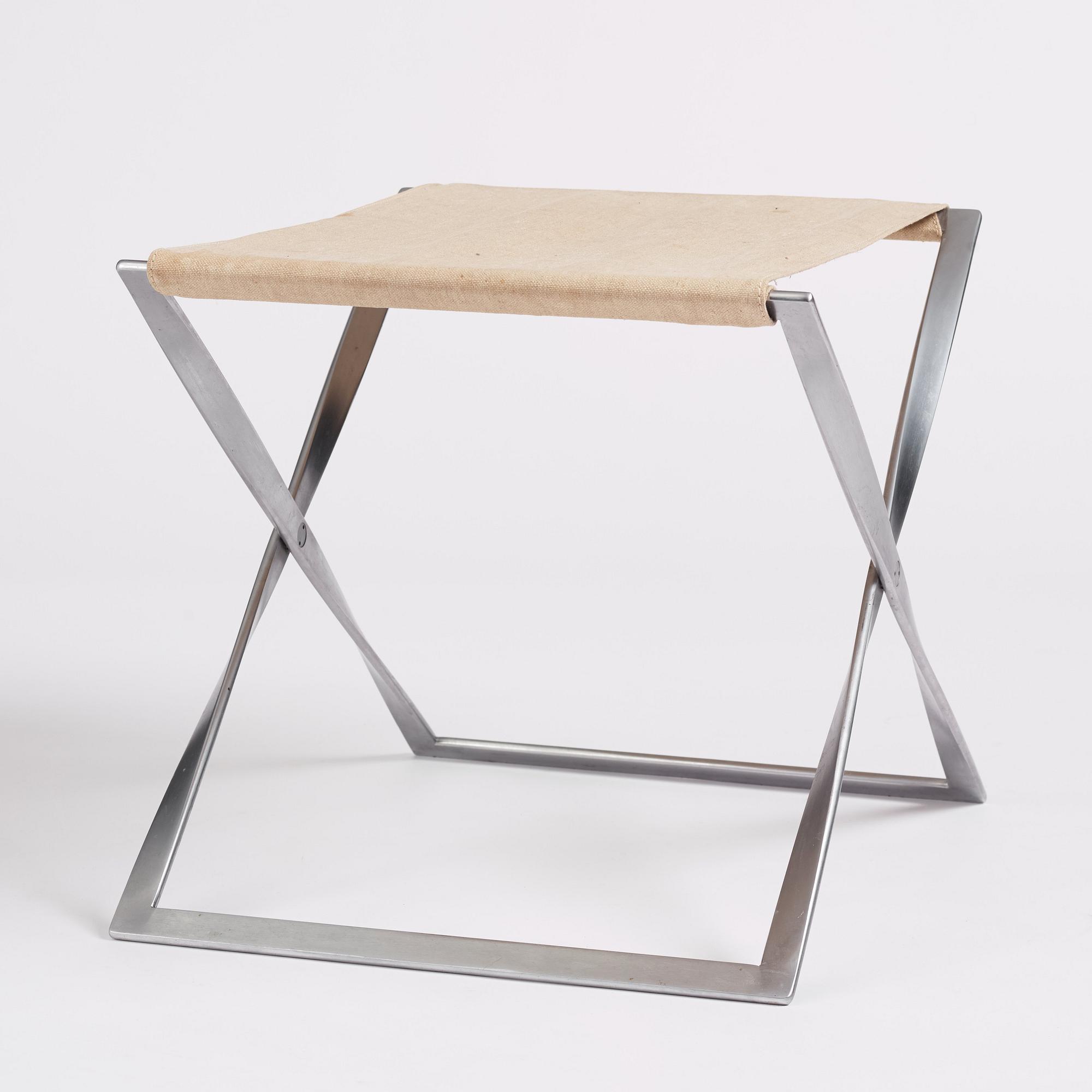 Poul Kjaerholm, a 'PK91' folding stool, edition E Kold Christensen, early 1960s.
