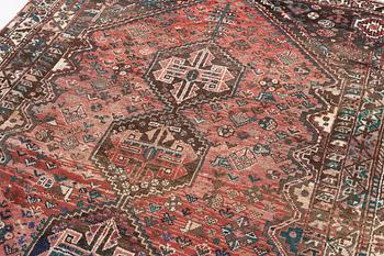 A semi-antique Shiraz rug, Southeast persia, c 250 x 175 cm.