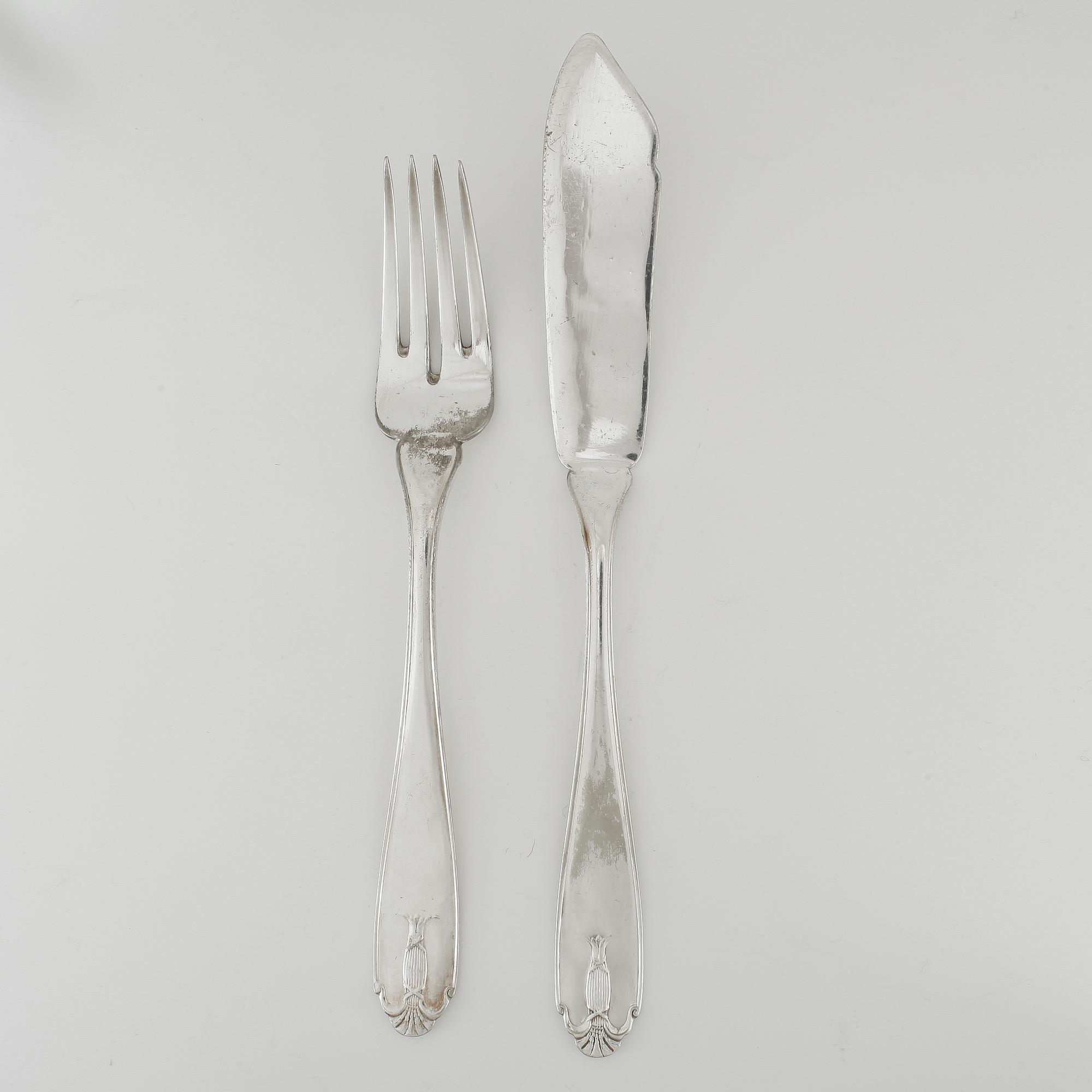 FISKBESTICK, "Vasa", 16 st, nysilver.