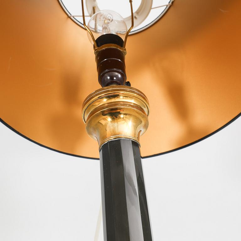 A 20th century brass table lamp.