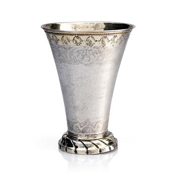 A Swedish parcel-gilt silver beaker, mark of Nils Hoffberg the younger, Stockholm 1759.