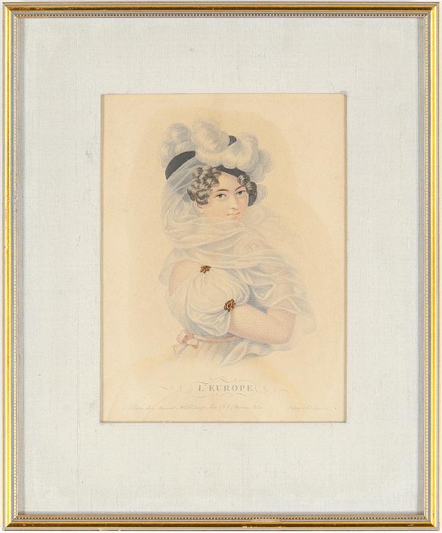 GRAVYRER, 4 st, omkring sekelskiftet 1800/1900.