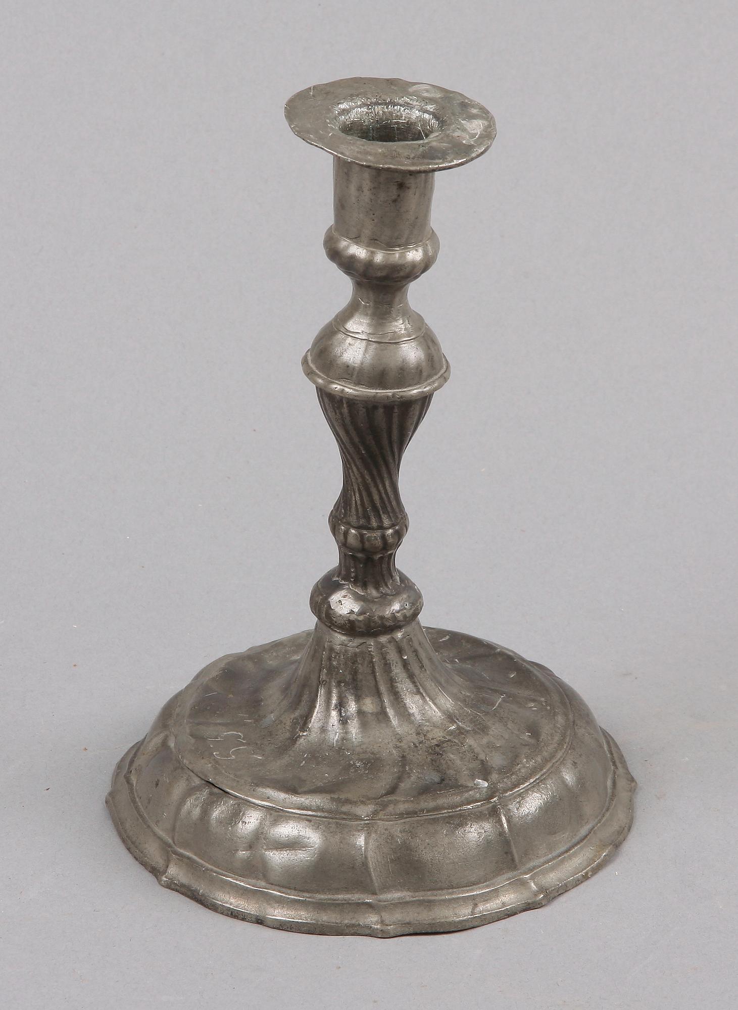 LJUSSTAKE, tenn, rokoko, 1700-tal.
