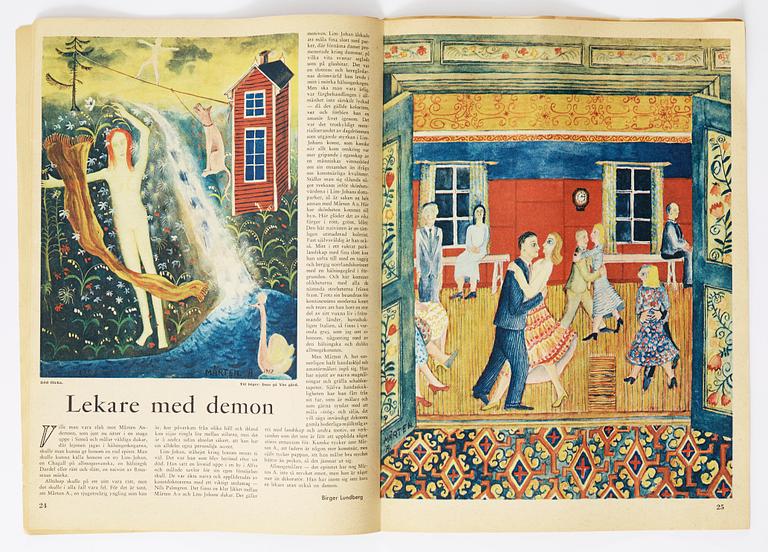 MÅRTEN ANDERSSON, akvarell med täckvitt på papper, signerad Mårten A. och daterad (dubbelt) 1958.