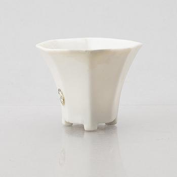 A blanc-de-chine libation cup, Qing dynasty, Kangxi (1662-1722).