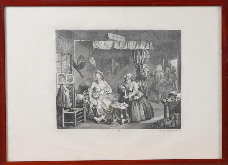 WILLIAM HOGARTH, efter, kopparstick, 6 st.