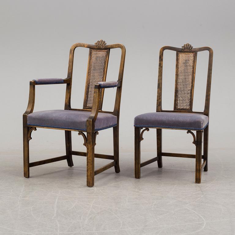 AXEL EINAR HJORTH, a armchair and chair, Nordiska Kompaniet, 1930´s.