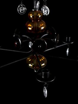 LJUSKRONA, Erik Höglund, 1900-talets andra hälft. Höjd 40 cm exkl krokar.