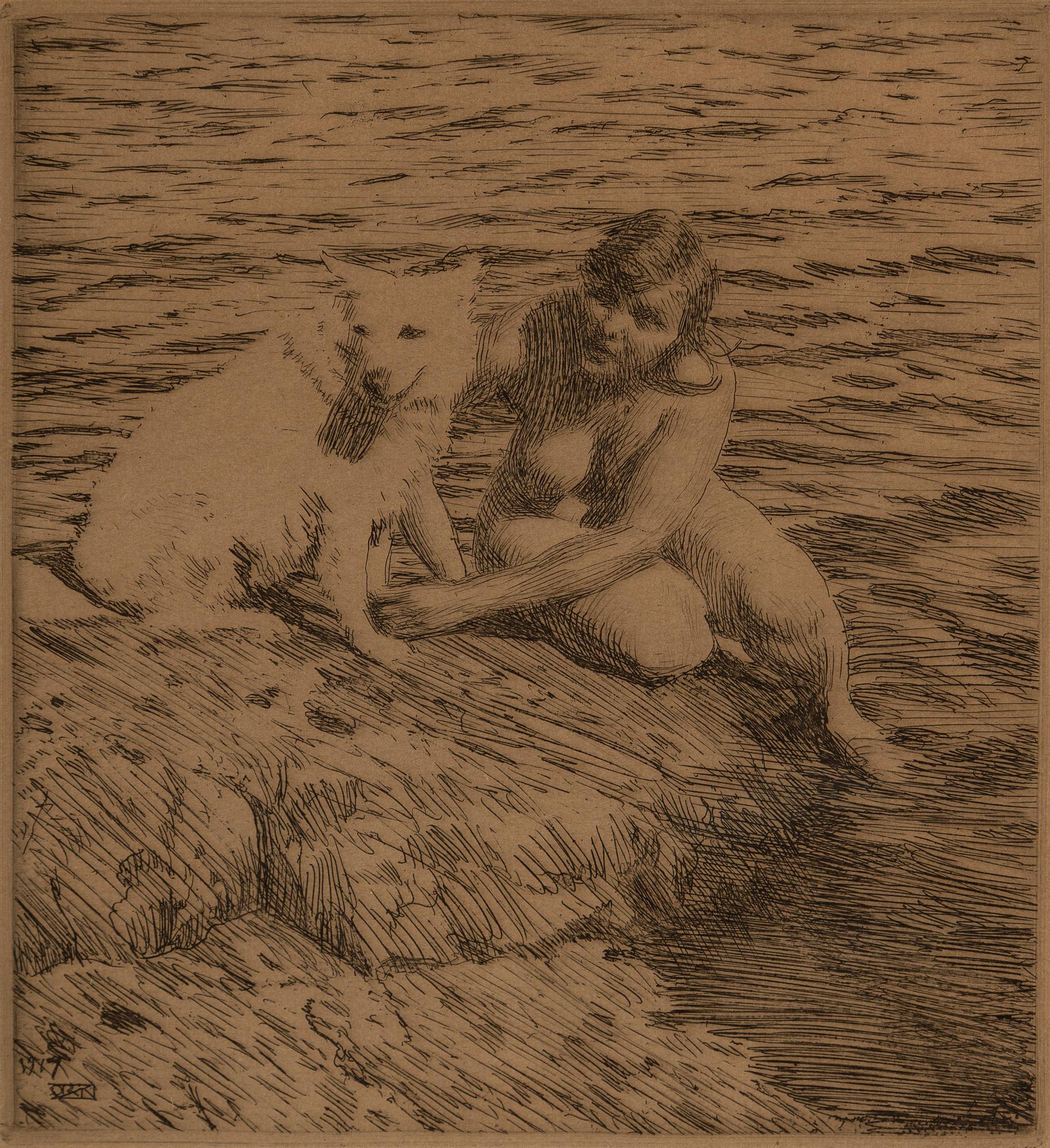 ANDERS ZORN, etching, state III of III, 1917, signed in pencil.