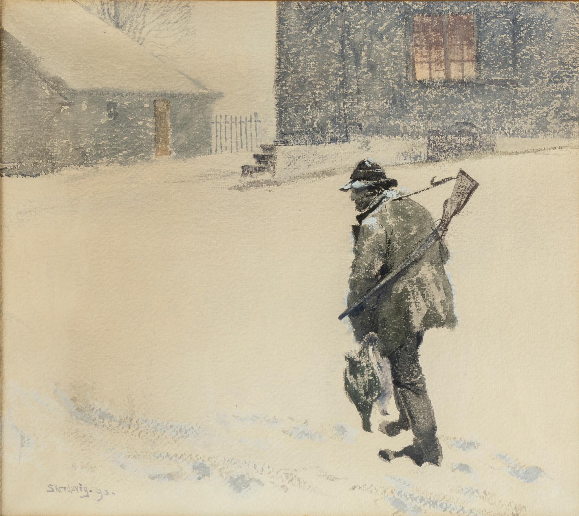 Christian Skredsvig, watercolour, signed Skredsvig and dated -90.