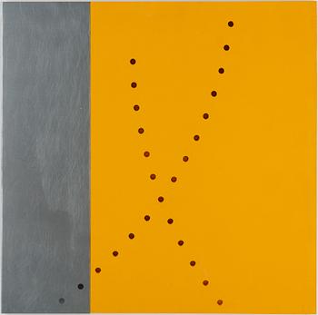 GUNNAR ÅNGER, painted wood and zinc plate, signed verso.