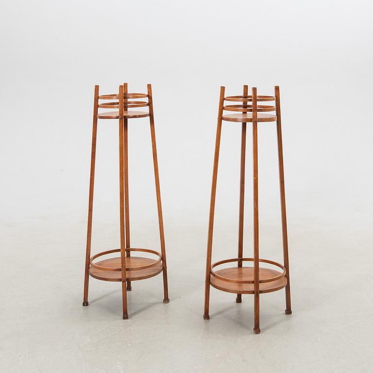 Flower tables/pedestals, a pair, Thonet, Vienna, first half of the 20th century.