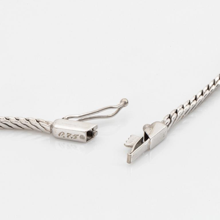 Brilliant-cut and eight-cut diamond necklace.