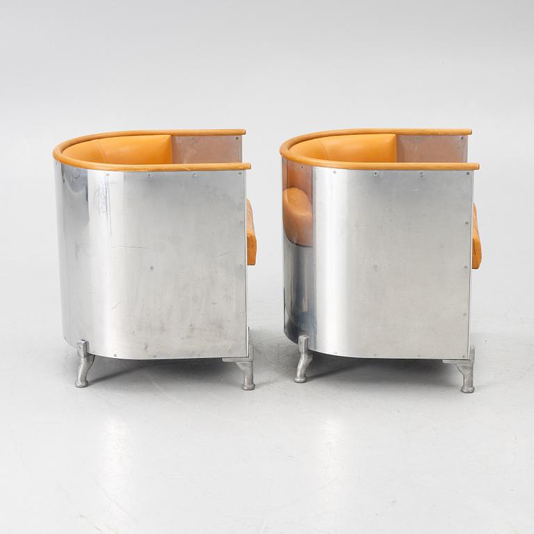 Mats Theselius, fåtöljer, ett par, "Aluminiumfåtölj", Källemo, Värnamo, efter 1990.