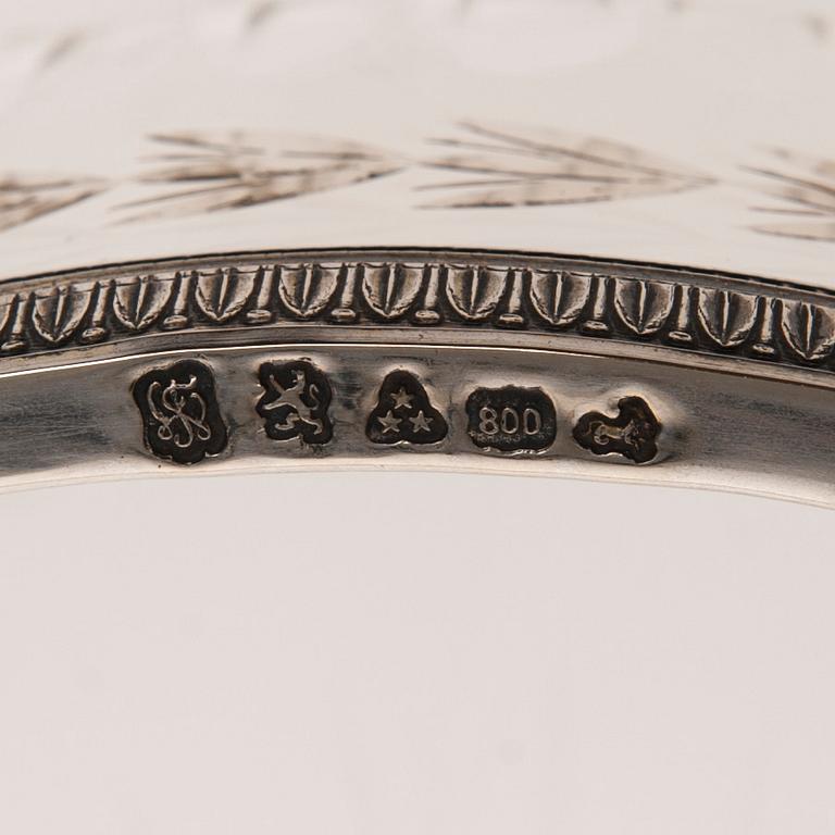 SKÅLAR, 3 st, silver och glas, Wolfers Frères Workshop, Belgien före 1942.