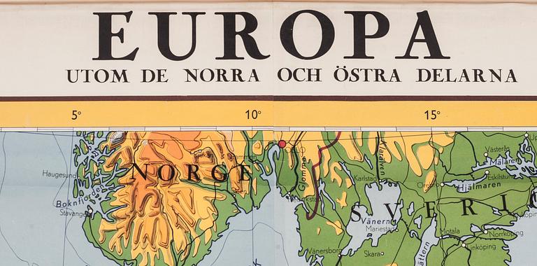 SKOLKARTA, "Europa", 1900-talets andra hälft.