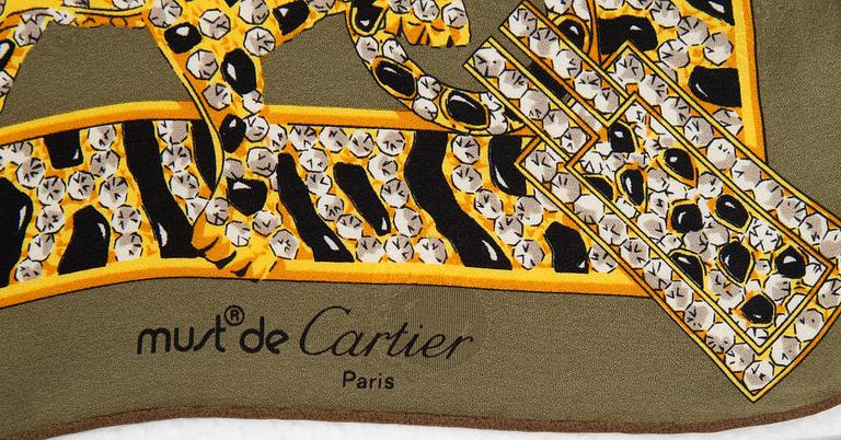 Cartier, a jaquard silk scarf.