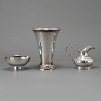 PARTI SILVER, 3 delar, mestadels Stockholm, 1900-talets första hälft, vikt 471 g.
