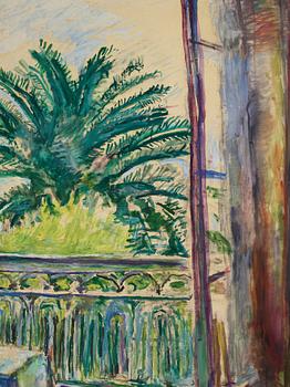 Victor Isbrand, Balcony View with Palm Trees.