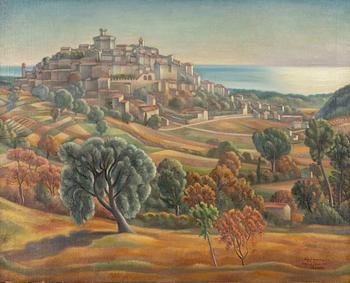 Helge Johansson, oil on canvas, signed and dated Cagnes Sur Mer France 1924.