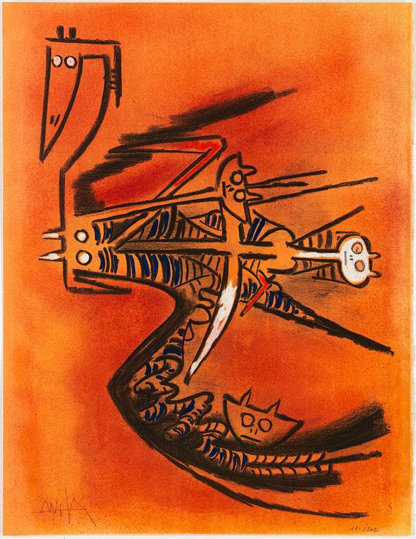 WIFREDO LAM, PORTFOLIO with 10 lithographs in colour, signed 123/262.