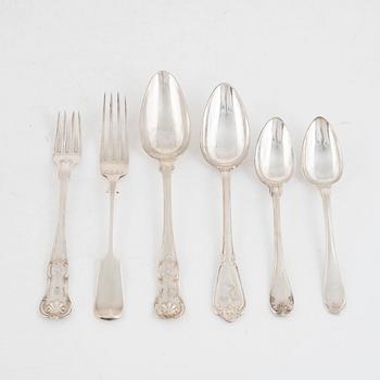 Bestick, 23 delar, silver, olika modeller, bl a "Gammal Fransk".