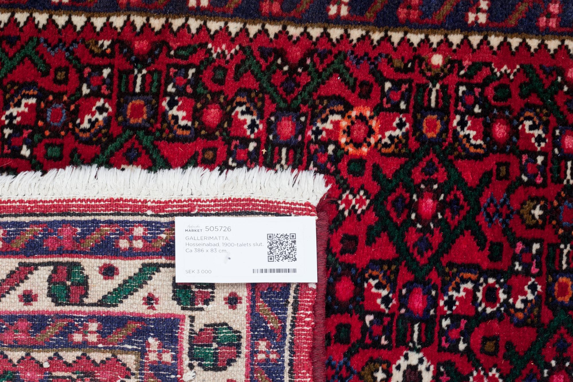GALLERIMATTA, Hosseinabad, 1900-talets slut. Ca 386 x 83 cm.