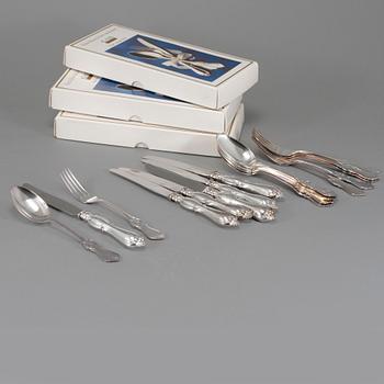 BESTICKSERVIS, 18 delar, silver, "Olga", GAB, 1990-tal, total vikt ca 1000 g.