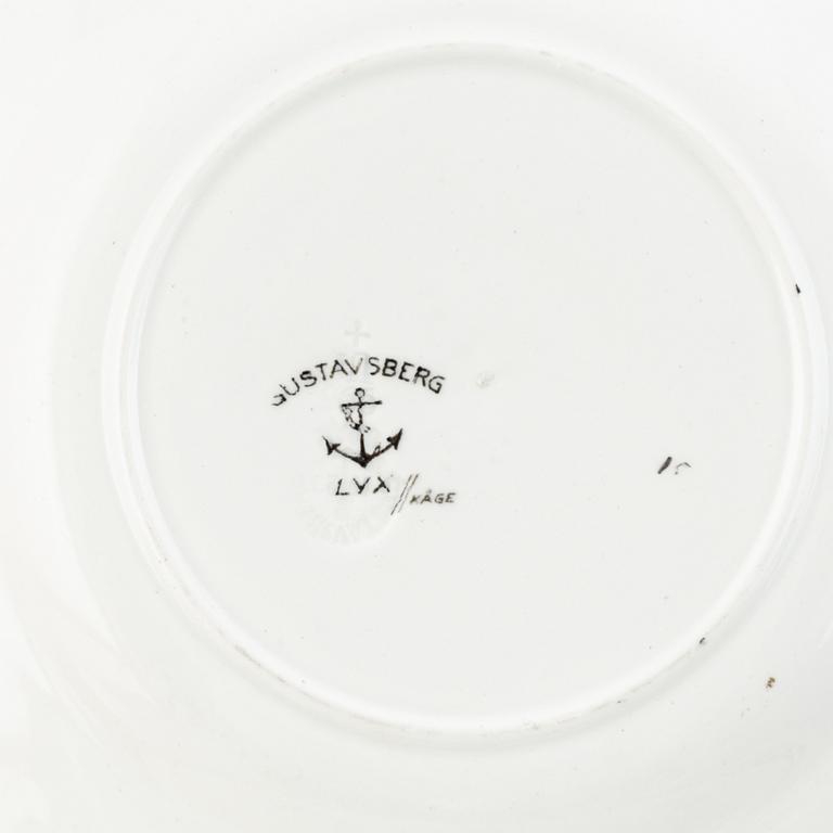 Wilhelm Kåge, a 41-piece porcelain 'Lyx Grå' dinner service, Gustavsberg, 1925-1936.