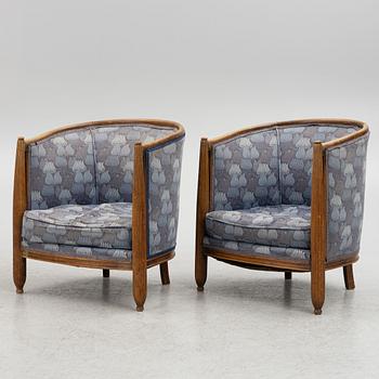Paul Follot, attributed, a pair of armchairs, first half of the 20th century.