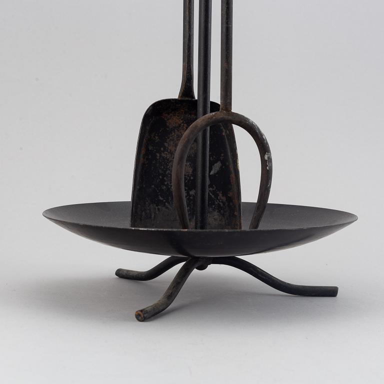 Gunnar Ander, a fireplace stand of three parts, Ystad Metall.
