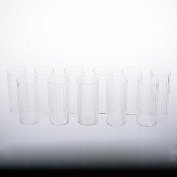 GLASSERVIS, 11 delar, "Mesi", Tapio Wirkkala, Iittala, 1980-talet.