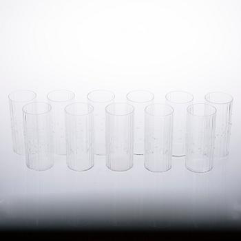 GLASSERVIS, 11 delar, "Mesi", Tapio Wirkkala, Iittala, 1980-talet.