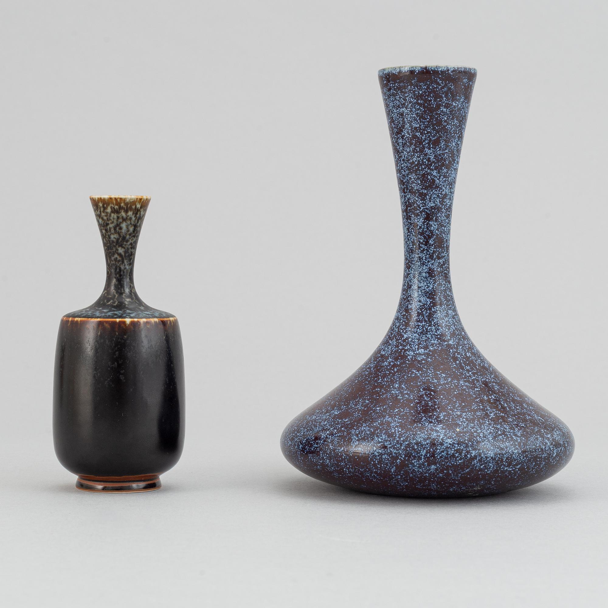 Sven Wejsfelt, a set of two stoneware vases for Gustavsbergs studio.