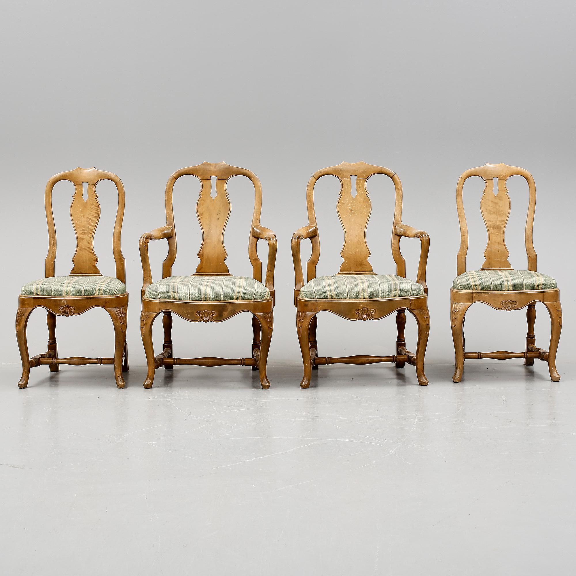 MATGRUPP, 5 delar, Svenska Möbelfabrikerna Bodafors, rokokostil, 1900-talets första hälft.