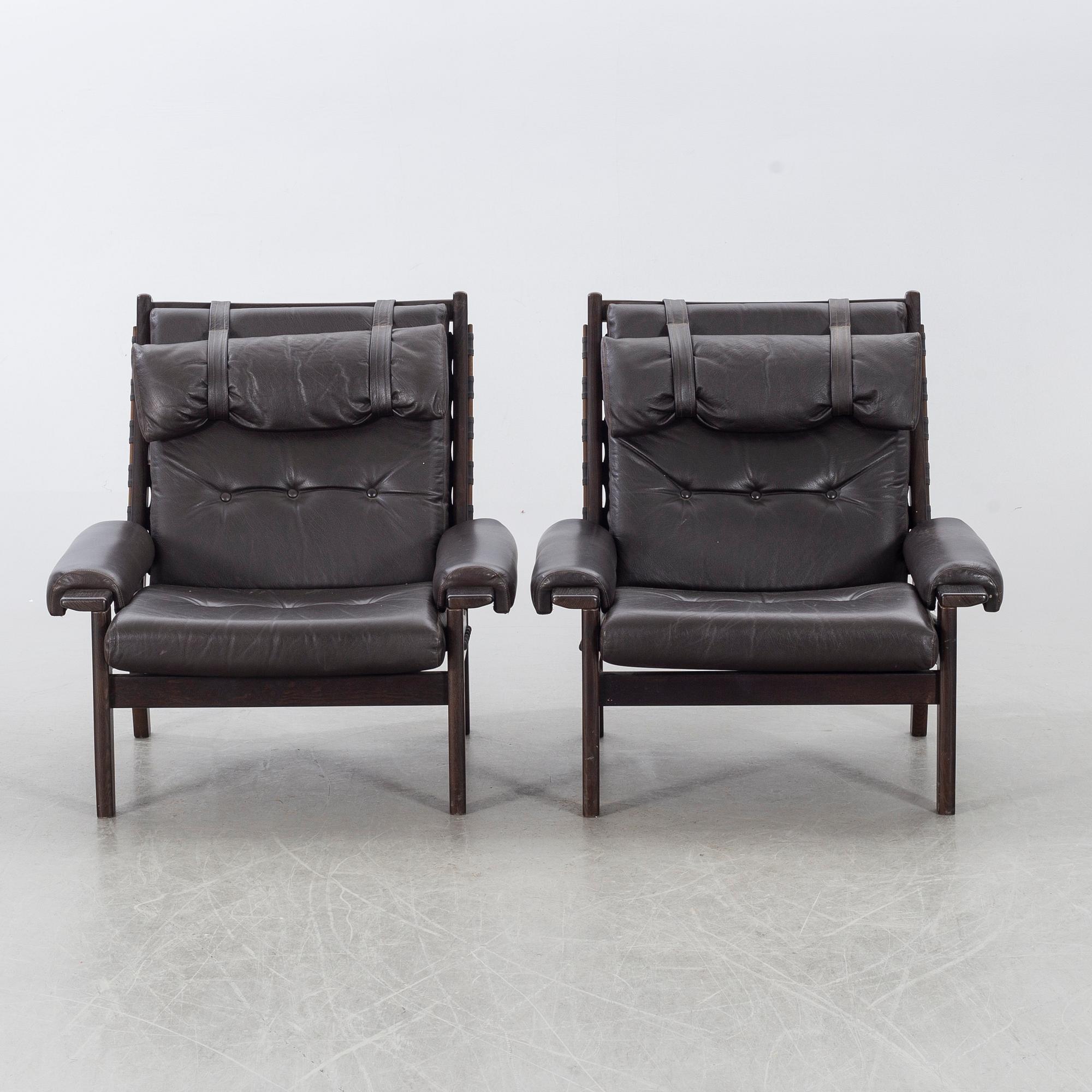 FÅTÖLJER, ett par möjligen Norge 1900-talets andra hälft.