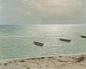 Herman Österlund, Boats on a Glittering Sea.