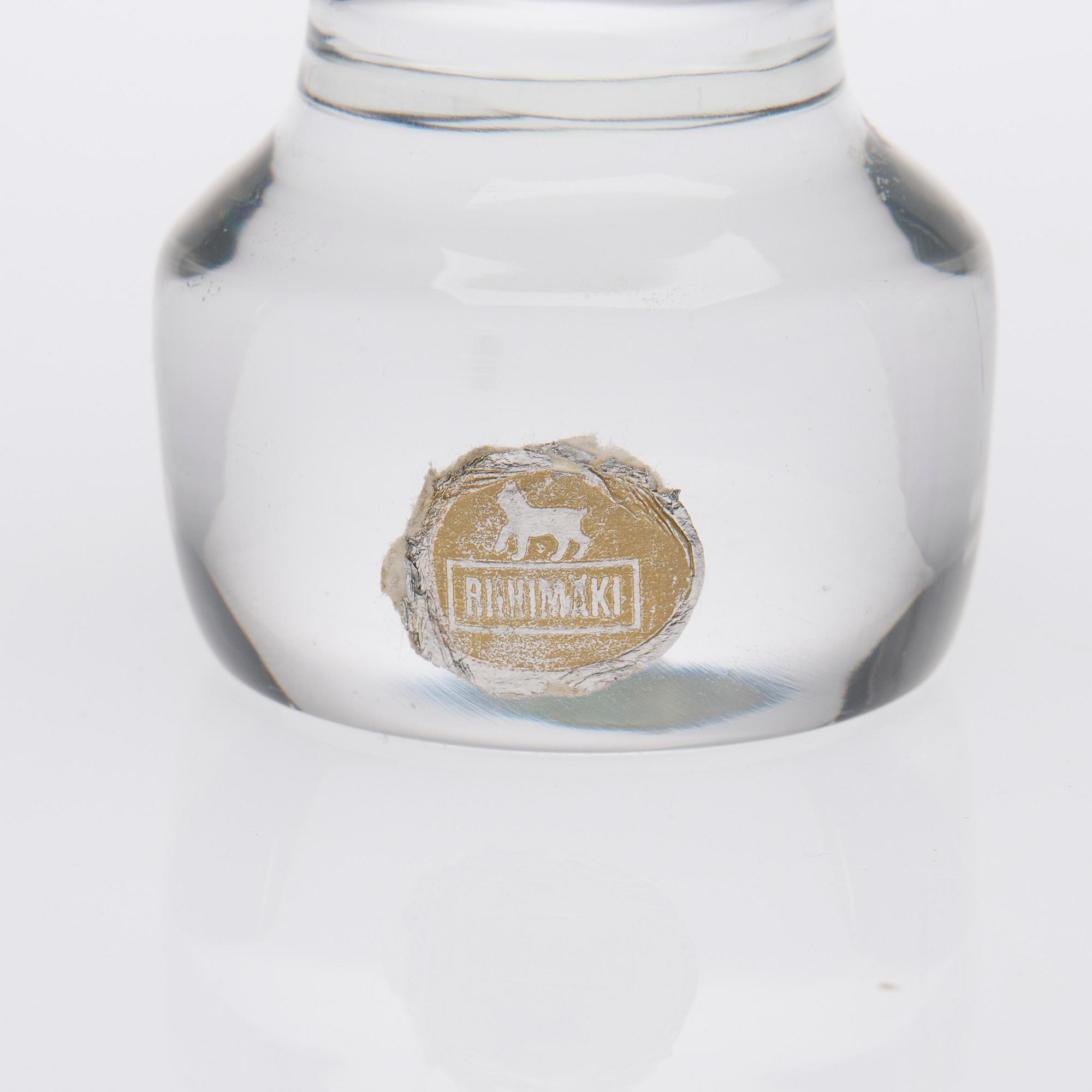 KONSTGLAS / BREVPRESS, 2 st, glas, "Kuukuna", signerade Nanny Still, Riihimäen Lasi.