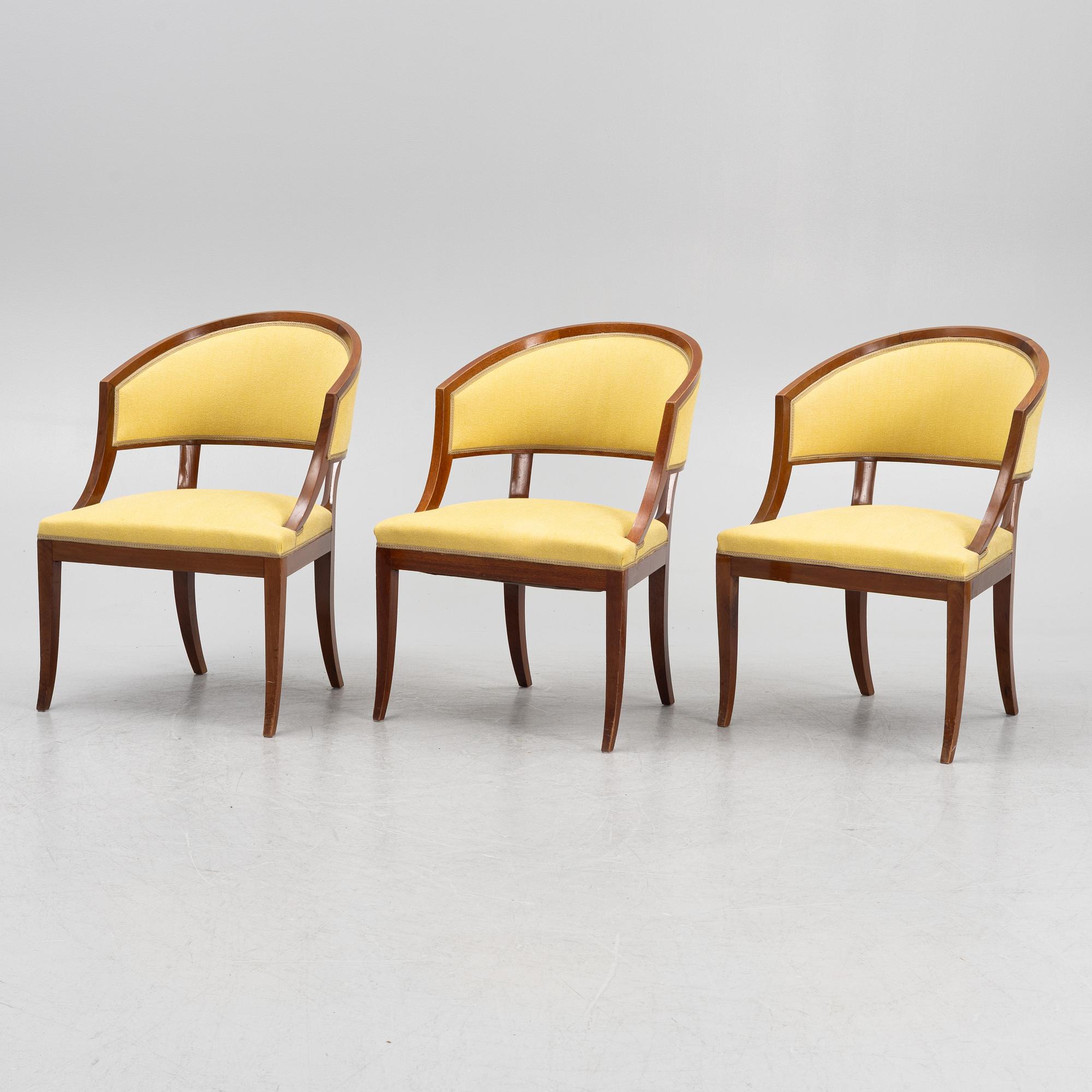 A gruop of three chairs, Helsingborg, Sweden, 1895.