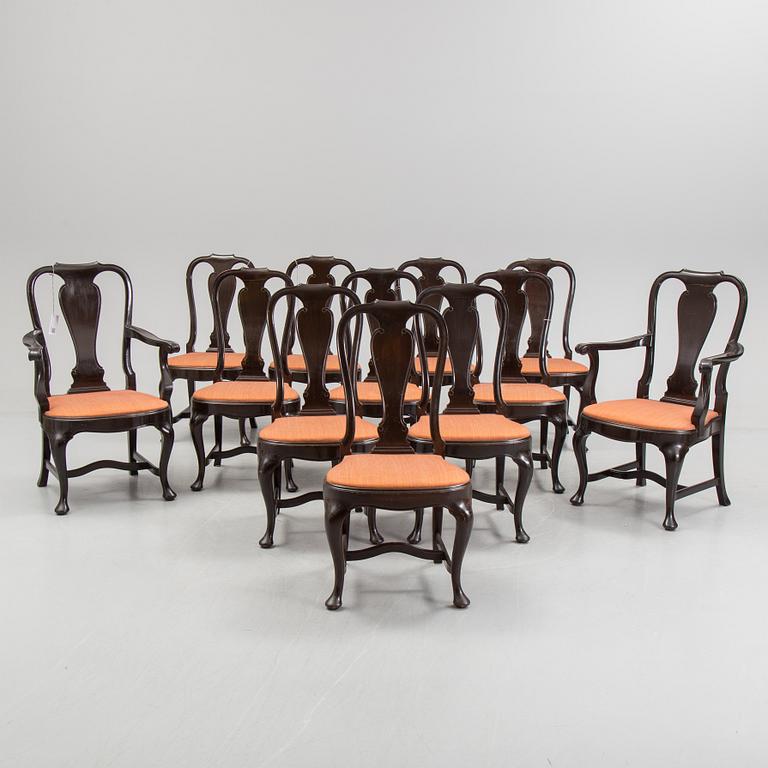 A late 20th century rokoko style dining room furniture.