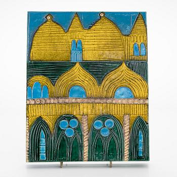 Lisa Larson, väggplakett, "Venedig", stengods, Gustavsberg.