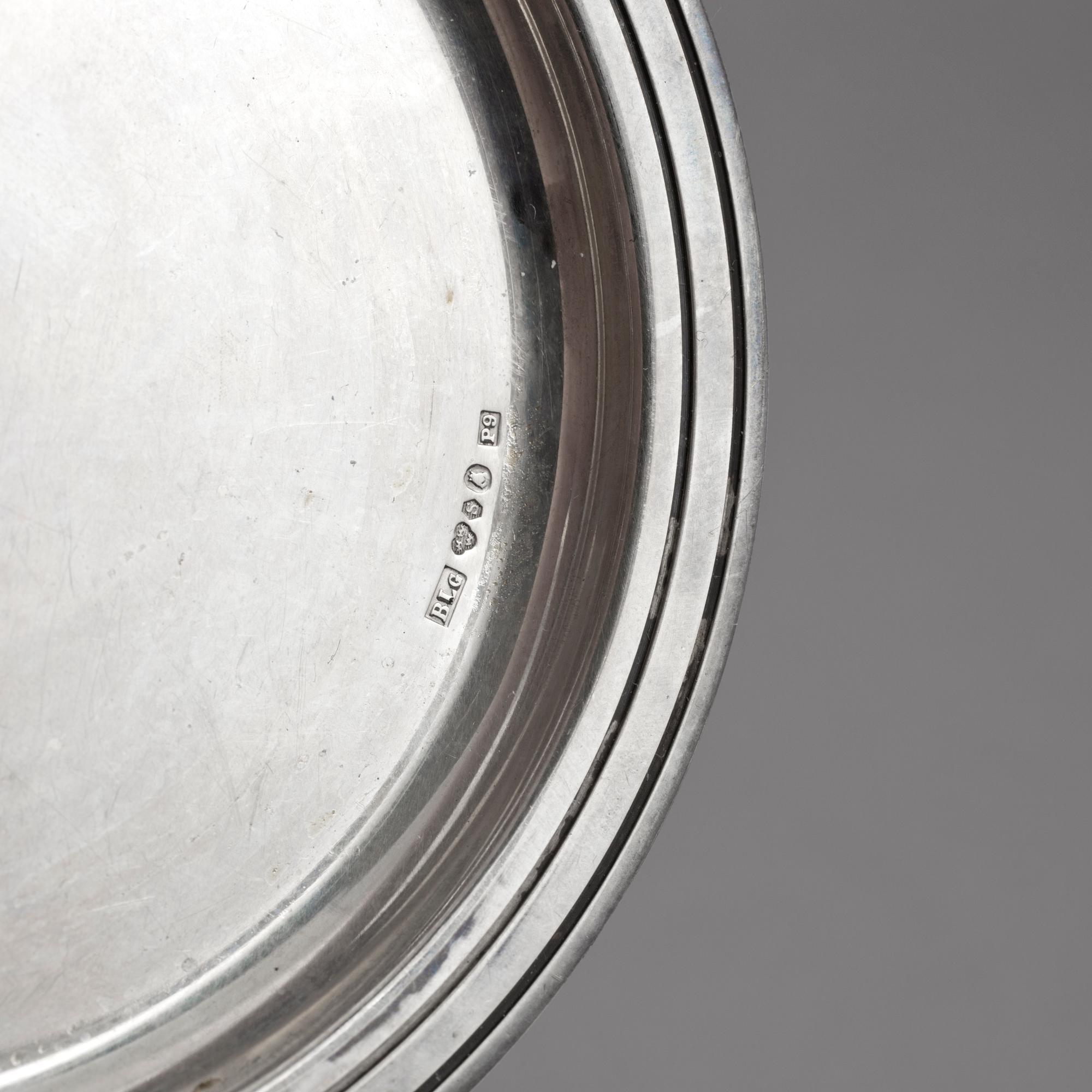 PARTI UNDERLÄGG och FAT, silver, 15 delar. Cirka 570 gram. Mestadels 1960-tal.