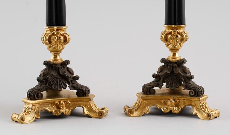 KANDELABRAR, 1 par, empirestil, 1800-tal.