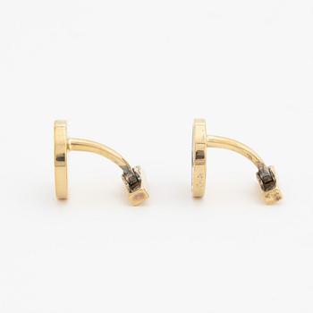 Louis Vuitton, a pair of cufflinks in a damier ebene case.
