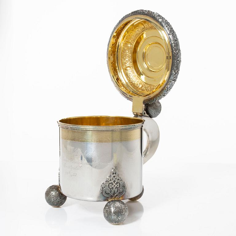 K Anderson, dryckeskanna, silver, barockstil, Stockholm 1931.