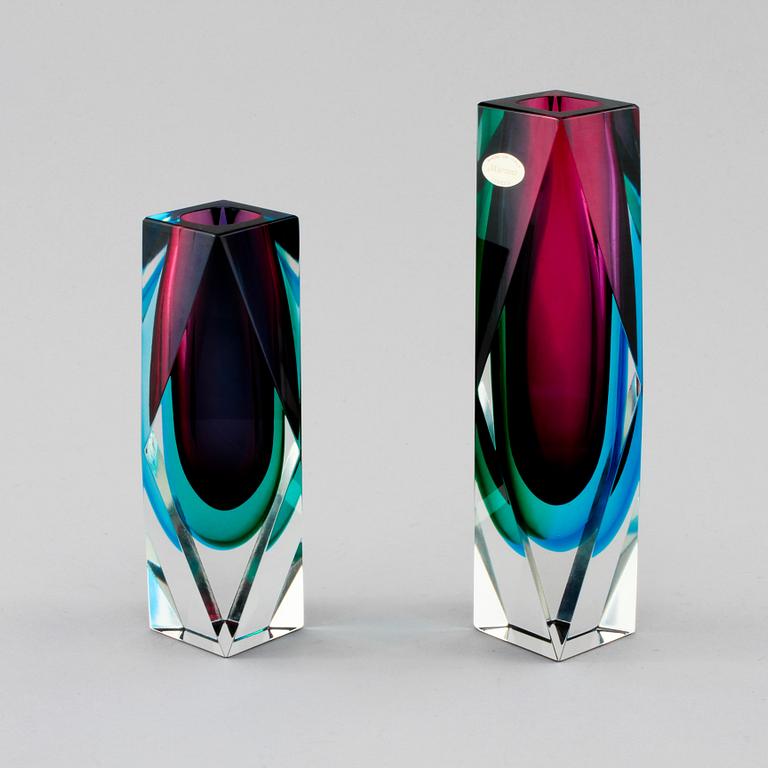 VASER, 2 st, Luigi Mandruzzato, Murano, Italien, 1900-talets tredje kvartal.