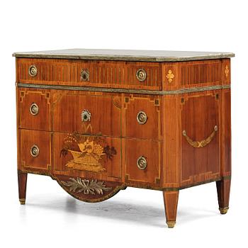 25. A Gustavian marquetry commode by G. Foltiern (master in Stockohlm 1771-1804).